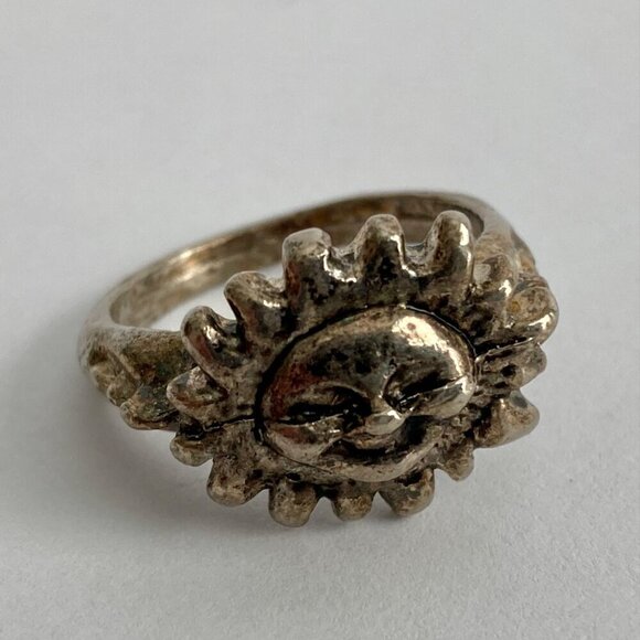 Vintage Silverplate ? Sun Ring Size 6.5 - Picture 1 of 4